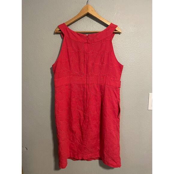 Robbie Bee Womens Dress Size 16 Pink Embroidered Eyelet Babydoll Rockabilly - Picture 3 of 8